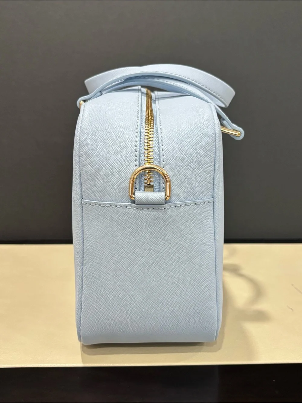 Cole Haan Handbag Blue Top Handle Leather Satchel Crossbody Wedding Bride Travel